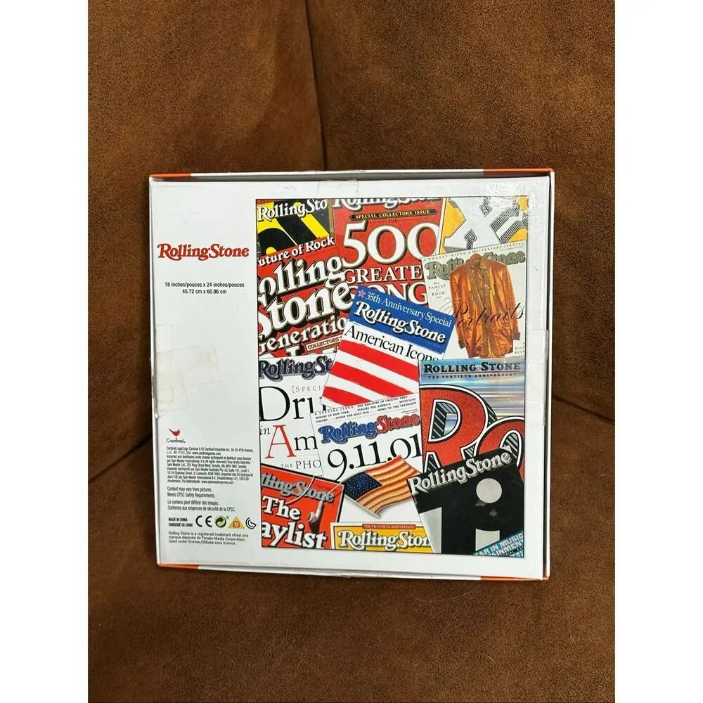 Rolling Stone 300 Piece Jigsaw Puzzle Cardinal 18” x 24” Music Magazine Collage